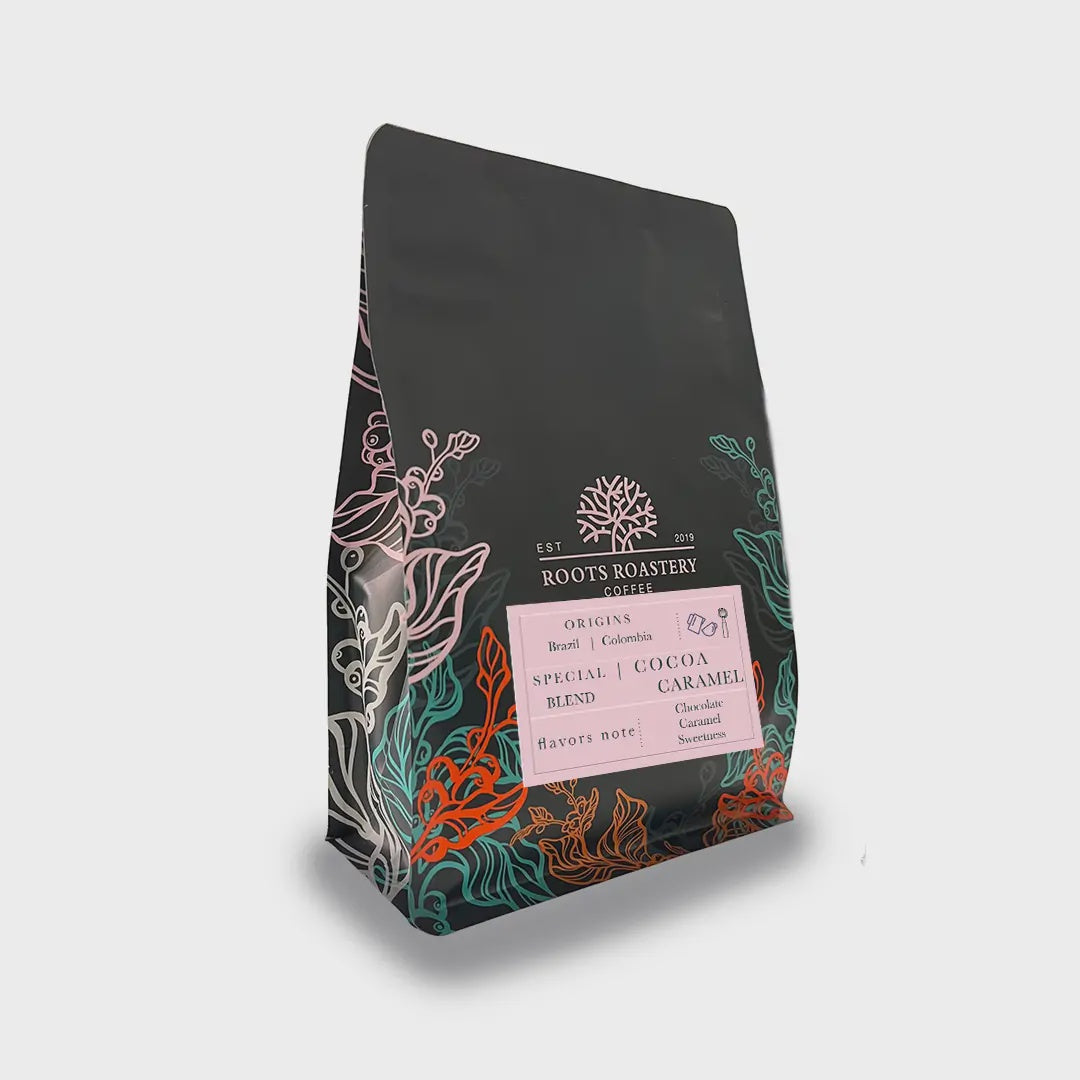 Roots Cocoa Caramel Blend 250g | بن البرازيل وكولومبيا