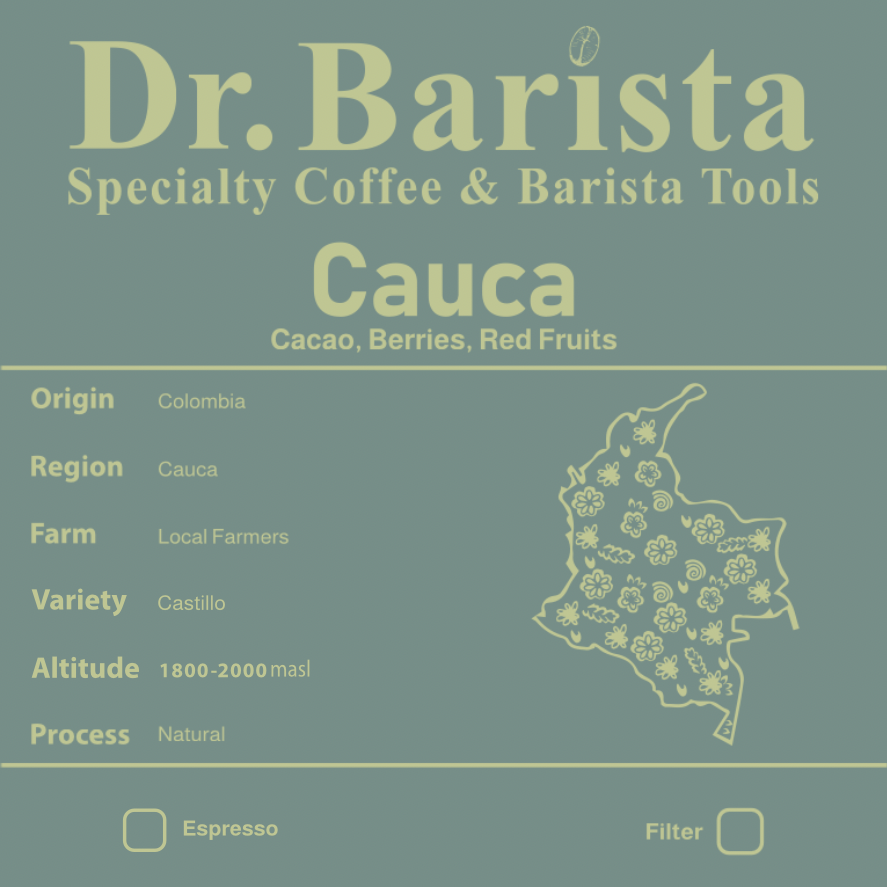 Dr. barista CAUCA Colombia Filter 250g. بن كاوكا