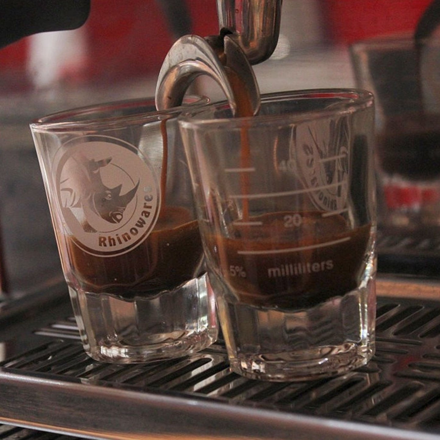 Rhino Round Shot Glass 2oz Lined كآس استخلاص الاسبريسو