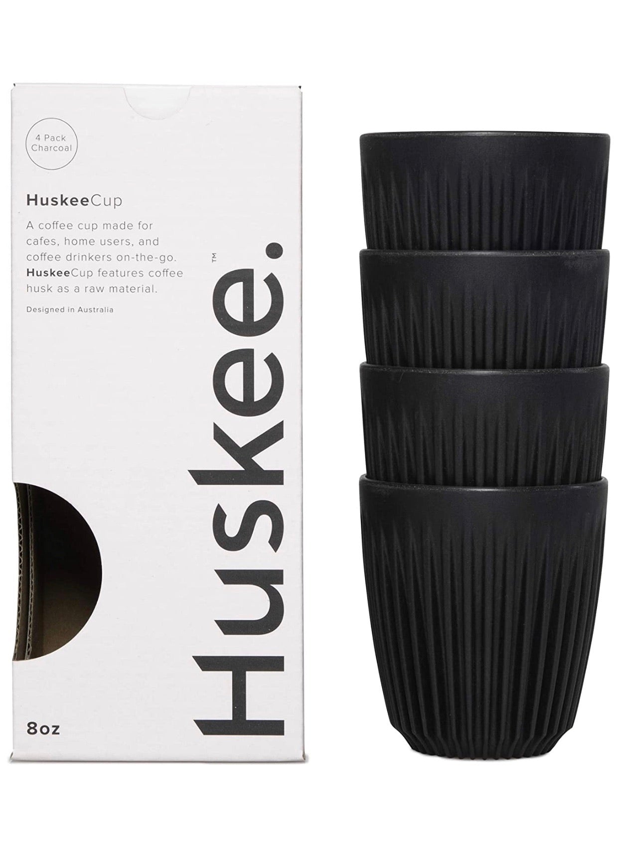 Huskee Cups 4*235ml - Black اكواب