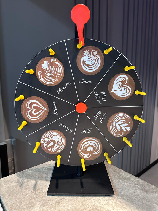 Hand crafted Latte Art Spin Wheel Challenge for Professional Barista عجلة دوران لاتيه ارت
