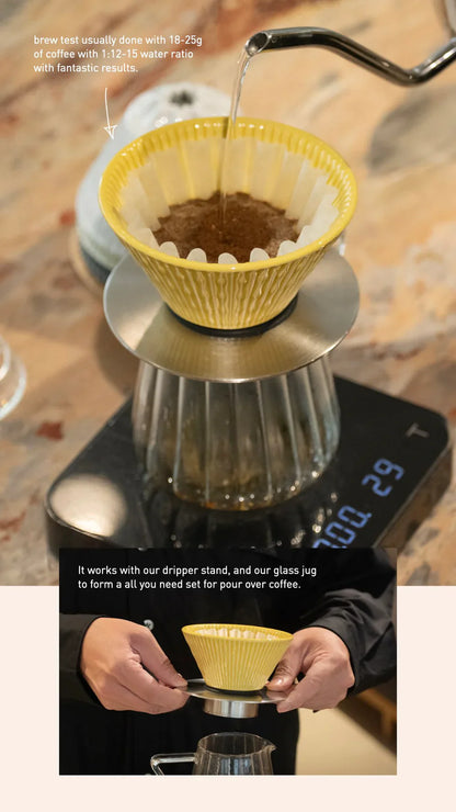 Loveramics Flatbed Ceramic Dripper قمع تقطير