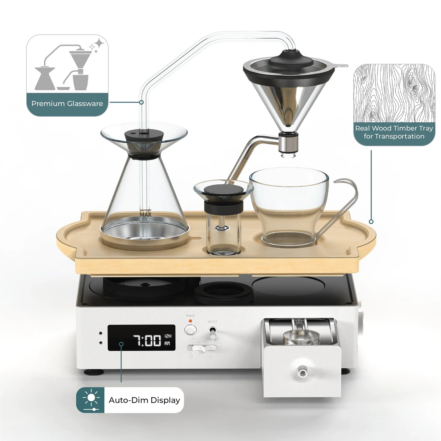 Barisieur Coffee & Tea Maker - White مكينة صنع القهوة والشاي