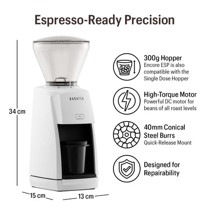 Baratza Encore ESP Coffee Grinder - White مطحنة براتزا
