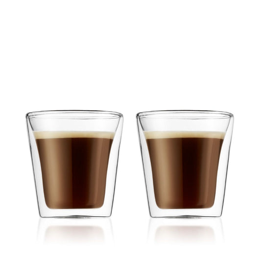 Bodum CANTEEN 2 pcs Glass, Double Wall, 100ml كأس- ٢حبه
