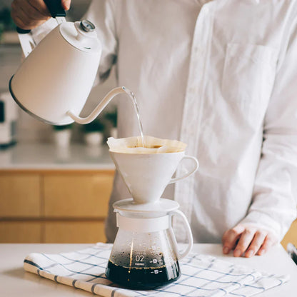 Hario V60 Ceramic Dripper Set 02 - White قمع تقطير