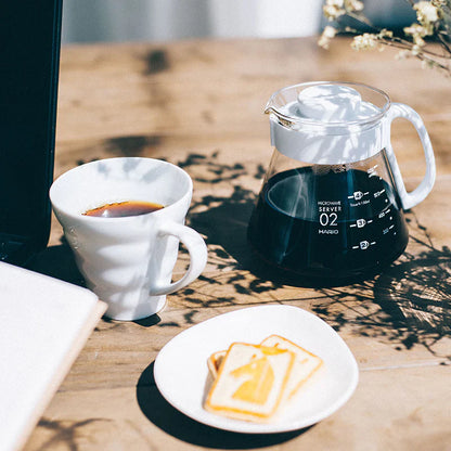 Hario V60 Ceramic Dripper Set 02 - White قمع تقطير