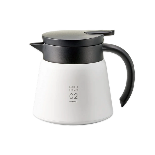 Hario V60 Insulated Stainless Steel Server 600ml - White ابريق حافظ للحرارة والبرودة
