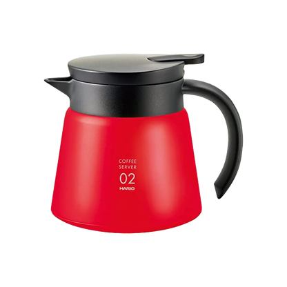 Hario V60 Insulated Stainless Steel Server 600ml - Red ابريق حافظ للحرارة والبرودة
