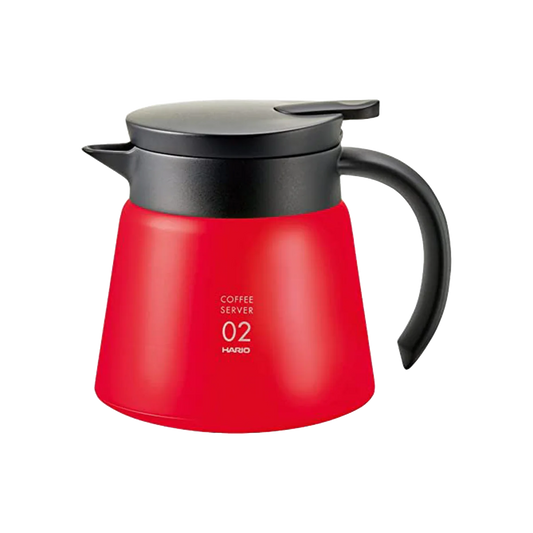 Hario V60 Insulated Stainless Steel Server 600ml - Red ابريق حافظ للحرارة والبرودة