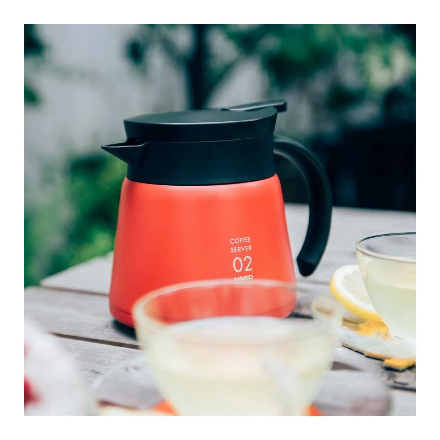Hario V60 Insulated Stainless Steel Server 600ml - Red ابريق حافظ للحرارة والبرودة