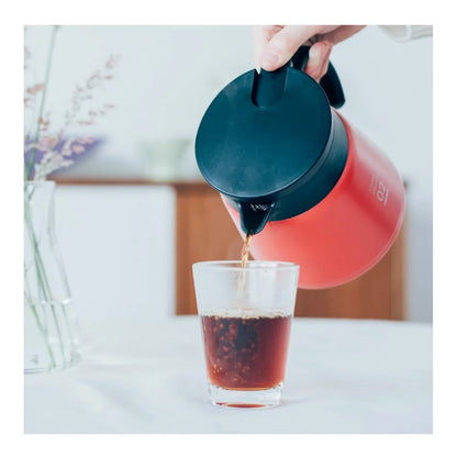 Hario V60 Insulated Stainless Steel Server 600ml - Red ابريق حافظ للحرارة والبرودة