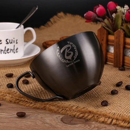 Barista Space Stainless Steel Cup 250ml Sandy Black كوب