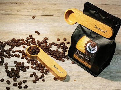 JoeFrex Wooden Coffee Measuring Scoop with Clip ملعقة قياس قهوة