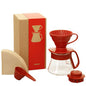 Hario V60 Ceramic Dripper Set 01 - Red قمع تقطير