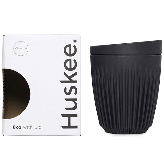 Huskee Cup & Lid 235ml - Black كوب وغطاء