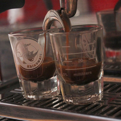 Rhino Round Shot Glass 2oz Lined كآس استخلاص الاسبريسو