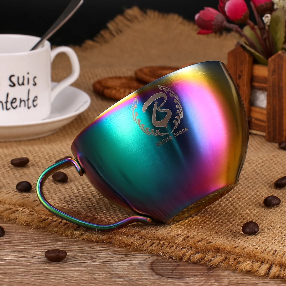 Barista Space Stainless Steel Cup 250ml Sandy Rainbow كوب