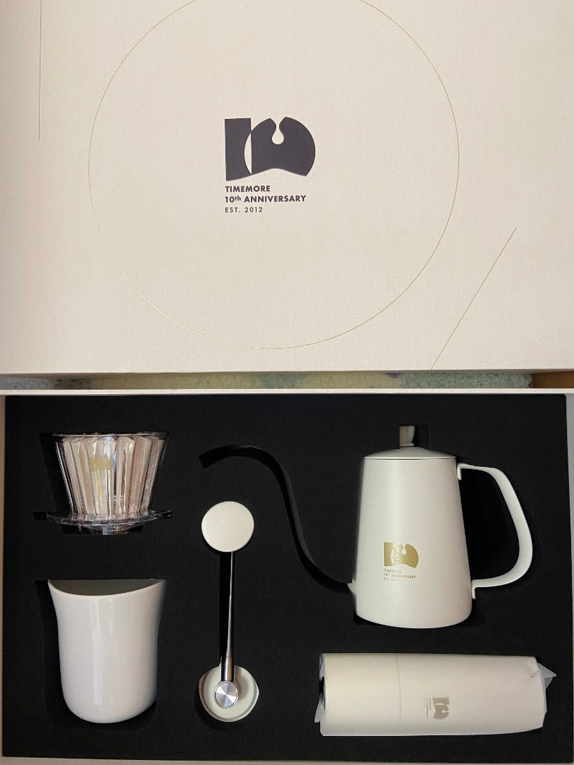 TimeMore 10th Anniversary Pour-over Set - White مجموعة تحضير القهوة المقطرة