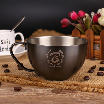 Barista Space Stainless Steel Cup 250ml Sandy Black كوب