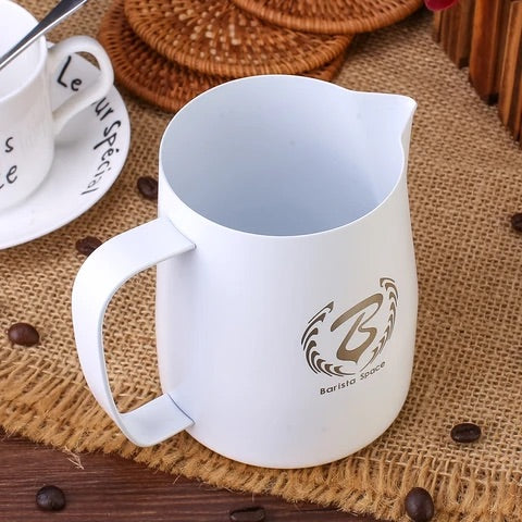 Barista Space Teflon White Pitcher ابريق تبخير الحليب